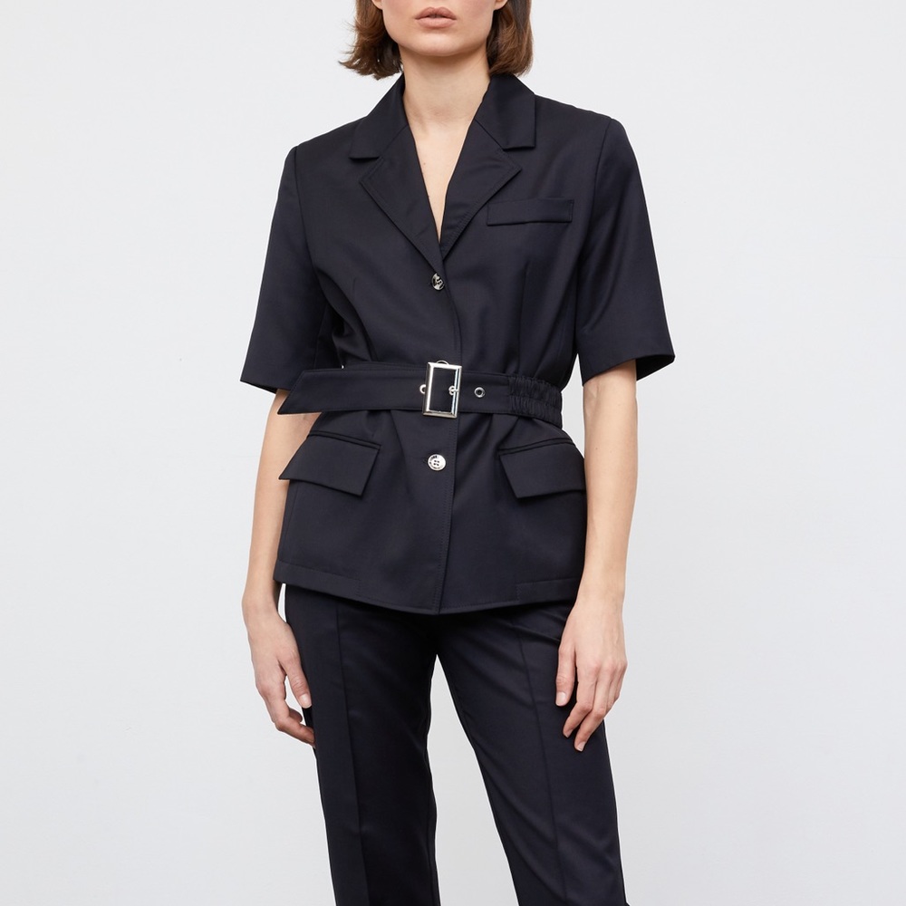 Belted Short Sleeve Blazer